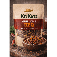 Grillons BBQ Comestibles 25g | Snack Protéiné Fumé | KriKea